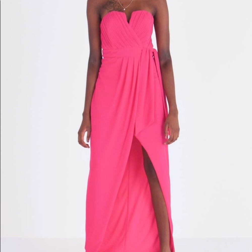TFNC pink maxi dress